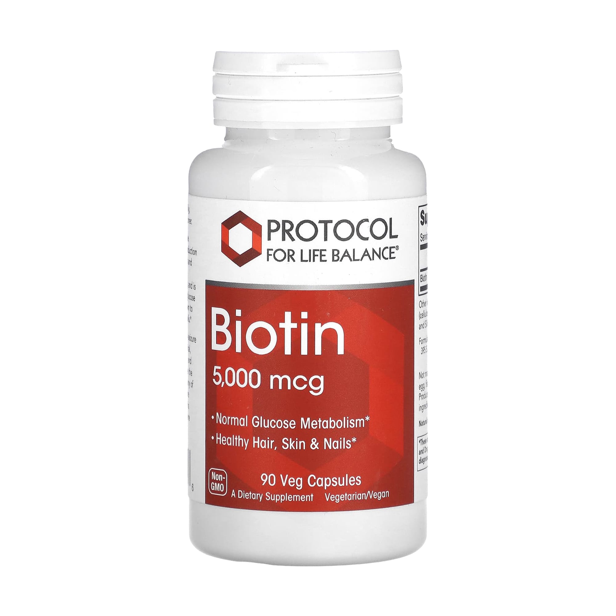 Біотин Protocol For Life Balance Biotin, 5000 мкг, 90 вегатеріанських капсул